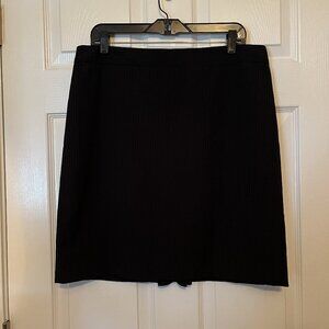 Ann Taylor Black Pinstripe Pencil Skirt Lined Zipper Womens Size 14
